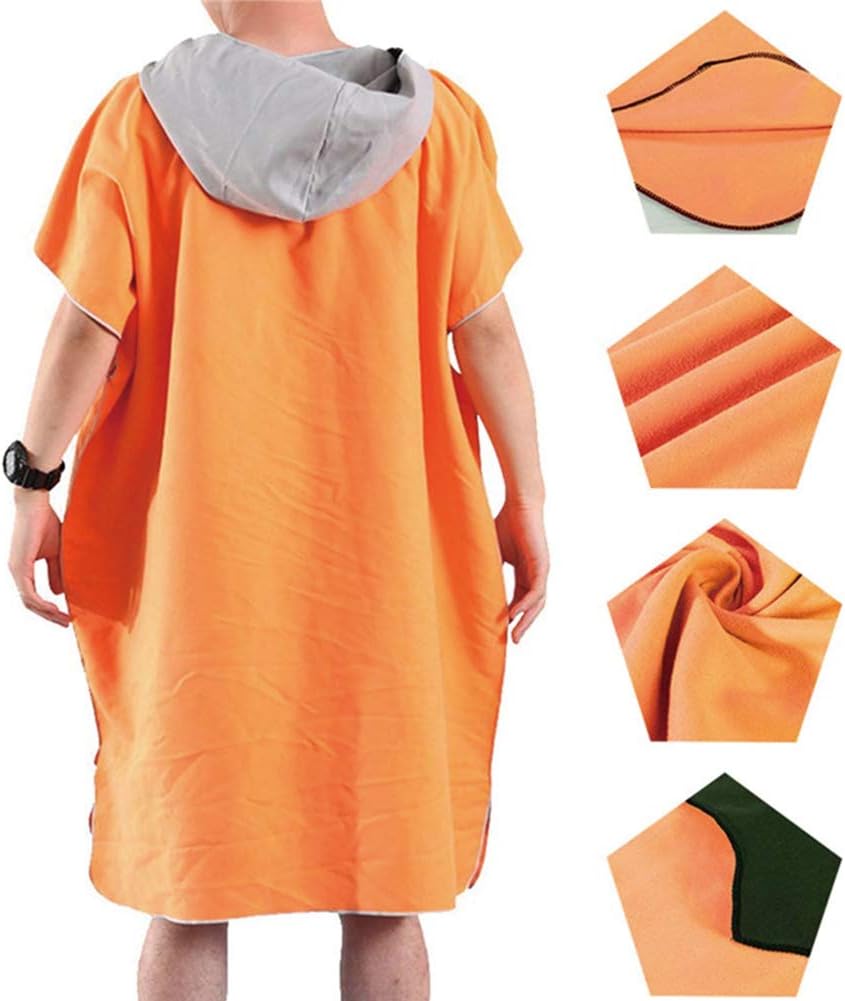 Onefeng Sports Surf Poncho Beach Wetsuit Bath Towel Quick Dry Changing Robe Surf Cloak with Pocket and Hooded : Sports & Outdoors