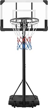 Yaheetech Portable Basketball Stand 28in Backboard Adjustable 182-213cm