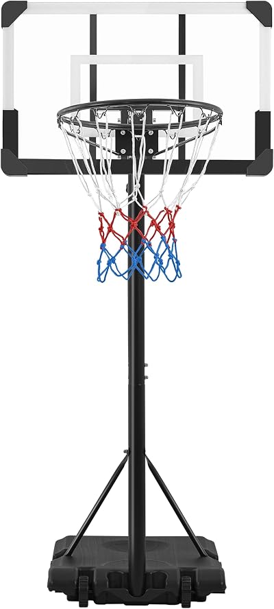 Yaheetech Portable Basketball Stand 28in Backboard Adjustable 182-213cm