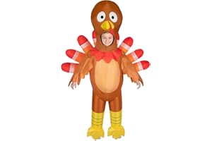 ANROOG Inflatable Costume Kids Turkey Costume Halloween Turkey Thanksgiving Parade Blow up Costumes Suit for Boys Girls Cosplay Party