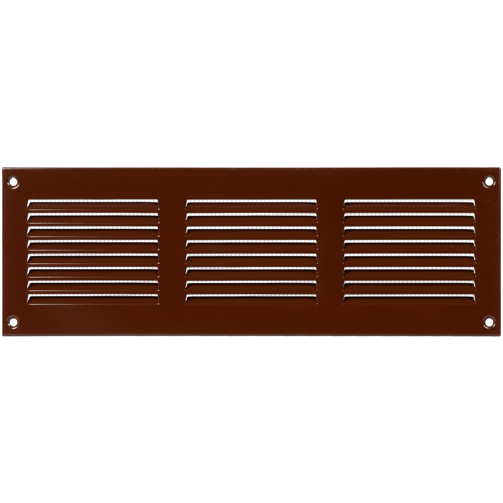 12" x 4" Inch / 300 x 100 mm Brown Air Vent Cover - Steel Return Air Grilles - for Ceiling and Sidewall - HVAC - with Insect Protection Screen (11.81 x 3.93 inch, Brown) — image 1