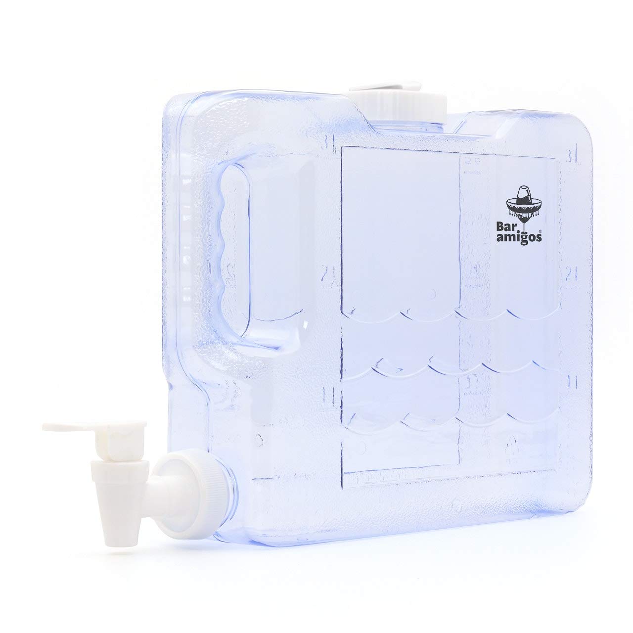 3L Slim Fridge Water Dispenser with Tap By Bar Amigos Plastic PETG Travel Desktop Container Beverage Tank Drink Refillable Shelf Great for Office Camping Juice Drinks Cocktail Holds 3 litres