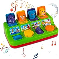 YEEBAY Interactive Pop Up Animals Toy with Music, Animal Sound, Activity Toys for Ages 9-12 - 18 Months &1 Year Old Kids…