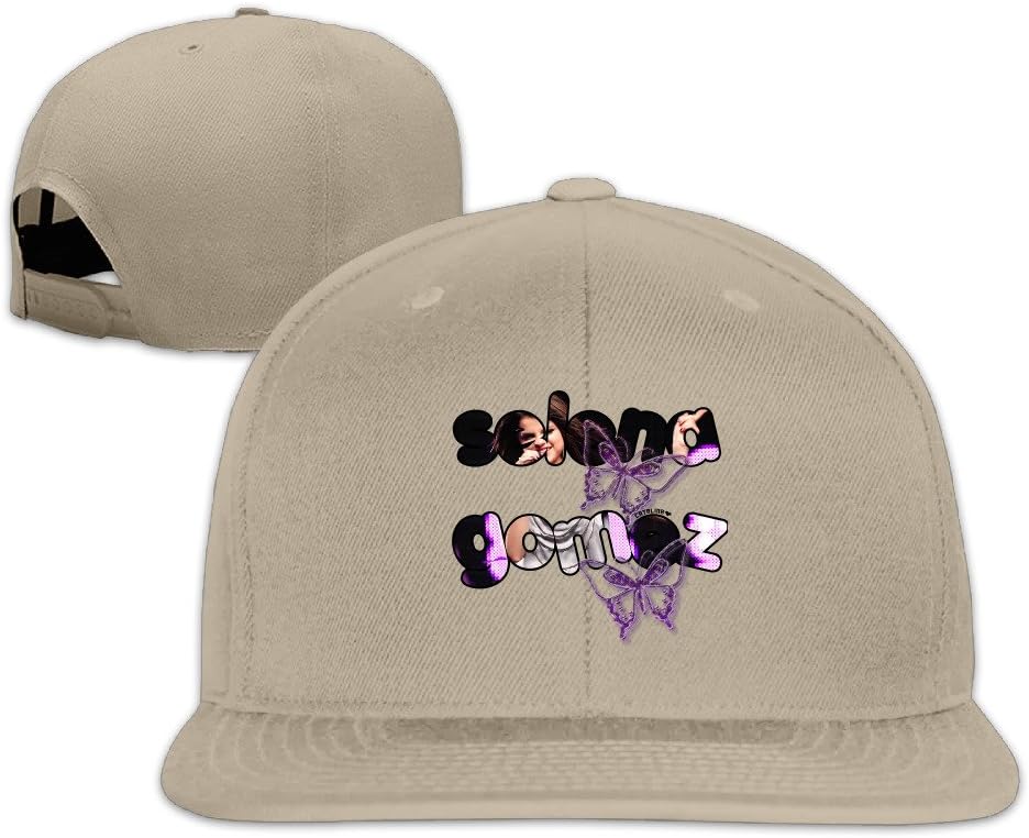 THOELLY Mens Selena Gomez Logo Flat Along Baseball Cap Adjustable Hat