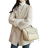 CHARTOU Women Wool Coat Peacoat Jacket Thick Loose Double Breasted Pea Coat Woolen Winter Overcoat