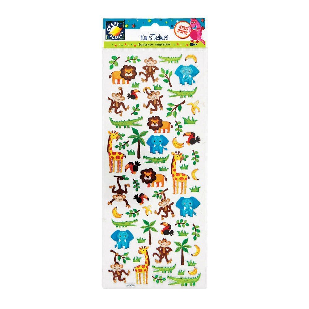 Craft Planet CPT 805209 Stickers, Multi, In The Zoo — image 1