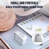 Aodeng UK to EU Travel Adapter 2 Pack with 3 USB Ports Type E/F Shaver Adapters view 4