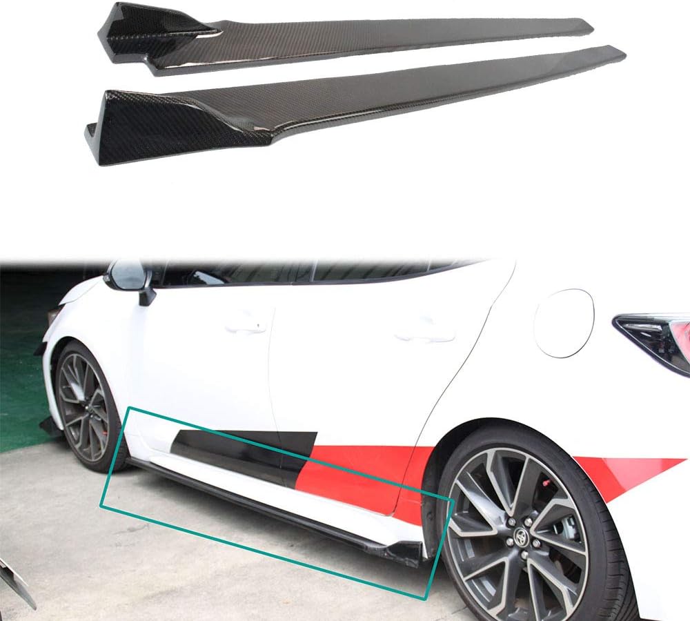 Compatible with 2019-On Toyota Corolla Hatchback E210 MZEA12R 5D Side Skirt Extension Carbon Fiber