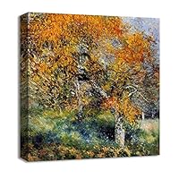 Canvas Wall Art Vase of Flowers by Pierre-Auguste Renoir Canvas Prints Home Artwork Decoration for Living Room,Bedroom - 12x12 inches