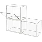 GUDEMAY Clear Stackable Plastic Storage Bins with
