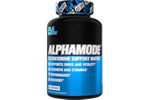 Evlution Nutrition Alphamode - Support Matrix for Men - Performance + Recovery Supplement Strength + Stamina Support - Vitamin D3 & B6, Ashwagandha Root & Horny Goat Weed Extract - 30 Servings