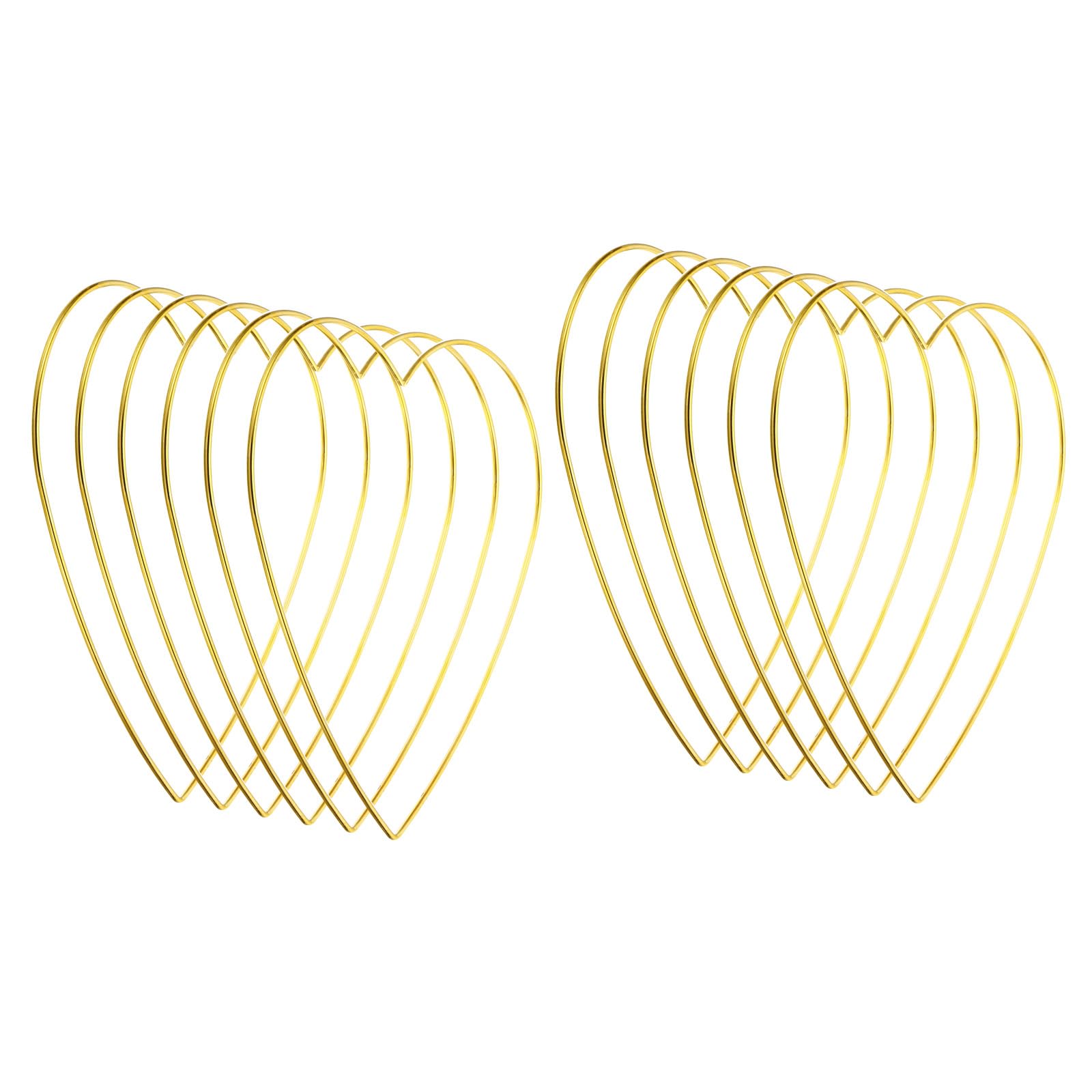 PATIKIL 8inch Dream Catcher Rings, 12 Pcs Metal Heart Shape Macrame Wreath Floral Ring Hoop for Home DIY Craft Wedding Wall Hanging Decorations, Gold