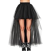 WDPL Women's High Low Long Tutu Tulle Bustle Skirt Elastic Waist Festival Party Skirt
