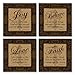 Love Faith Joy Believe Religious Bible Prints by Todd Williams; 4-12x12