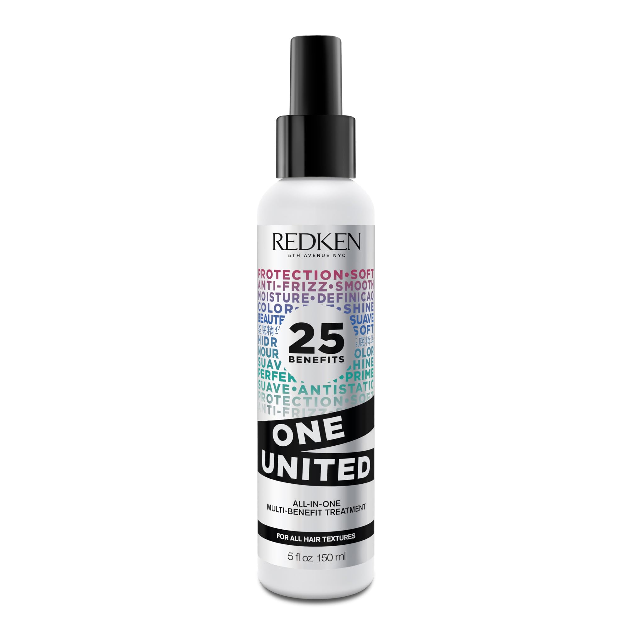 Photo 1 of *MINOR DAMAGE - USED*
Redken One United All-In-One Leave In Conditioner - Multi-Benefit Leave In Treatment For All Hair Types, Heat Protectant and Detangler Spray, Paraben-Free, 5 Fl Oz