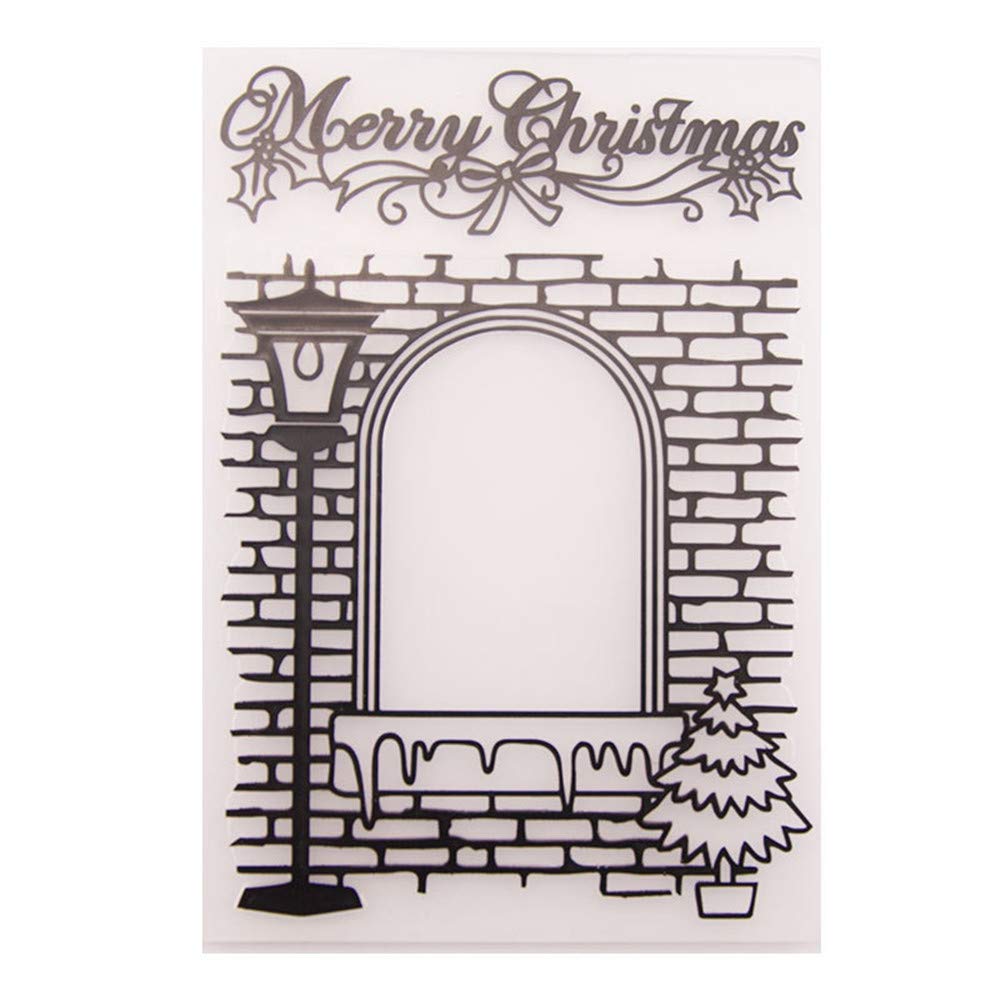 arriettycraft Merry Christmas X-Mas Christmas Tree Plastic Embossing Folder for Scrapbook DIY Album Card Tool Plastic Template Folders