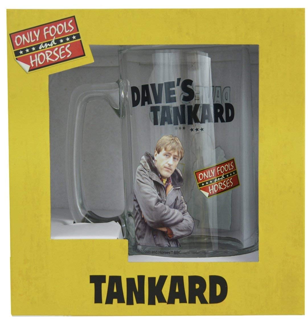 Only Fools and Horses Dave's Beer Tankard Glass | Retro 80s TV Show Novelty Beer Mug for Pint/Mini Classic Beer | Gift for Him, Show fan's & Collector | Licensed Merchandise (Pack of 1)