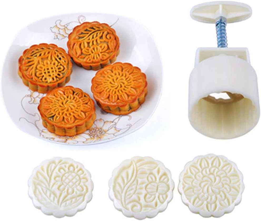 powerking Cookie Stamps, Cookie Presses, Moon Cake Mold, DIY Decoration Hand Press Cutter for Party Home Hotel (4 Sets - Image 4