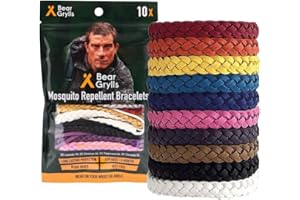 Bear Grylls Mosquito Repellent Bracelets | Crafted for Adventure | Adjustable Leather | DEET-Free | Long-Lasting Protection | Pack of 10