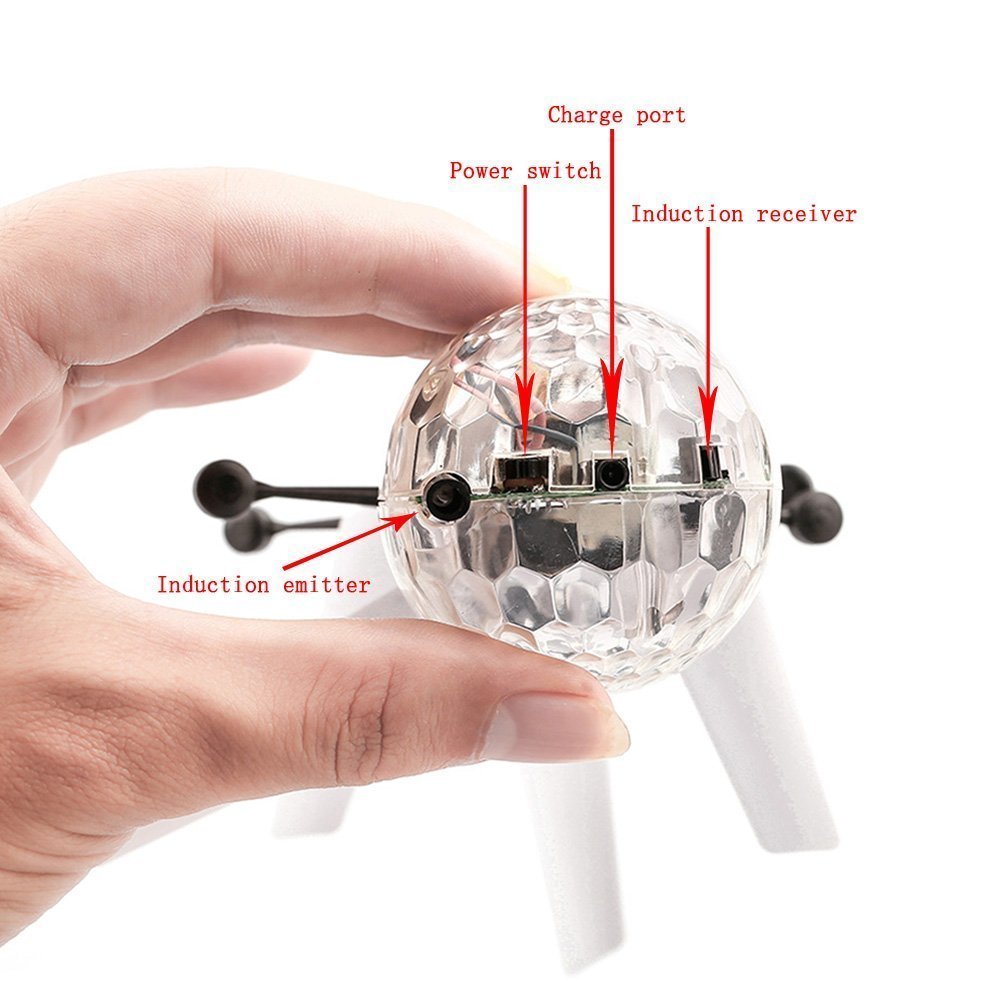 Waterfish Mini Flugzeug-Hubschruber RC fliegender Ball mit LED Leuchtung Kinder Fliegen RC Kugel-LED-Blitzen-Licht Flugzeug-Hubchrauber-Infrarot-Induktions-RC Spielzeug