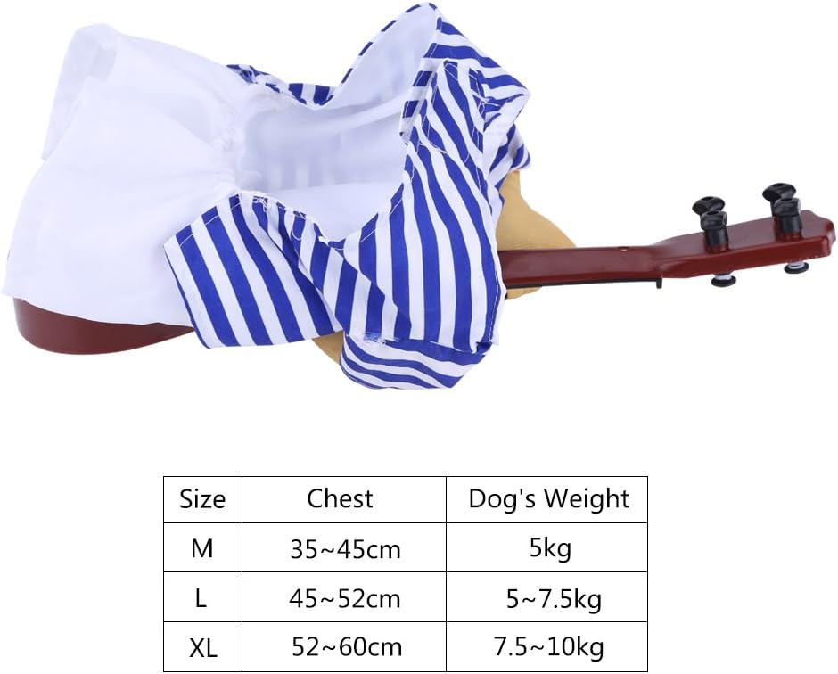 Creative Special Cute Funny Dog Guitar Player Standing Up Costume for Halloween Christmas Cosplay Party Pet Clothes(M) - Image 3