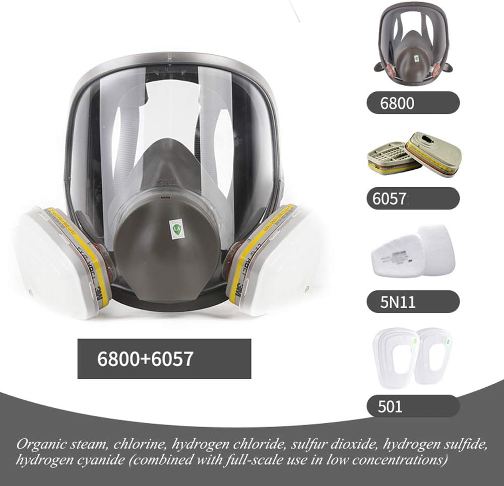 PBQWER Anti-Dust Spray Chemical Gas Dual Cartridge Respirator Paint Filter Mask with Activated Carbon Box