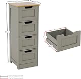 Bath Vida Bath Floor Cabinet 4 Drawers Grey Oak 81H 30D x 30W Freestanding view 5