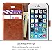OCASE iPhone 5 Case iPhone 5S Case [Kickstand] [Card Slot] Leather Wallet Flip Case for iPhone 5 / 5S / SE Devices - Brown