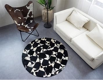 Amazon De Huiditan Innen Round Kuhfell Teppich Wohnzimmer