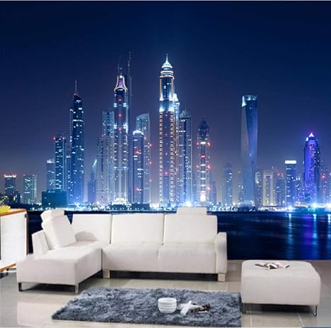 Amazon Lcymt カスタム3d壁画壁紙現代都市夜景寝室リビングルーム研究室背景壁写真壁紙家の装飾 A 150x1cm 壁紙