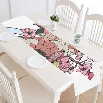 Amazon Com Table Runner Koi Fish Tattoo Design Koi Bedroom