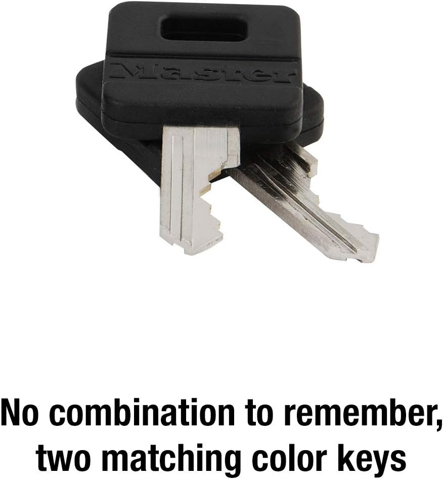 Master Lock 141D Covered Aluminum Keyed Padlock, 1 Pack, Black - Master Lock Solid Body Aluminum Padlock - 