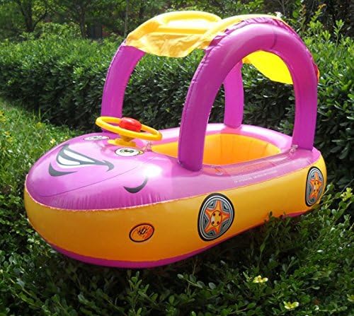 Luckly Shop 1234 Baby Spring Float with Sun Canopy Kids Swim Ring