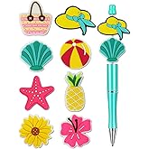 8Pcs Silicone Focal Beads for Pens – Premium Soft, Durable Beads for Custom Pen Making, DIY Craft Projects, and Personalization – Assorted Colors and Designs (Summer)