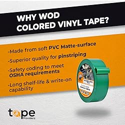 WOD VTC365 Yellow Vinyl Pinstriping Tape, 1 inch x