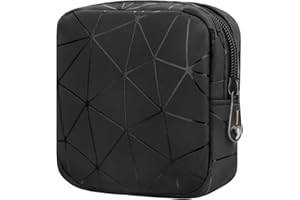 Desing Wish Sanitary Napkin Storage Bag, Menstrual Cup Pouch Nursing Pad Holder Tampon Bags Feminine Product Pouches Portable Period Kit Bag for Girls Women Ladies (Black)