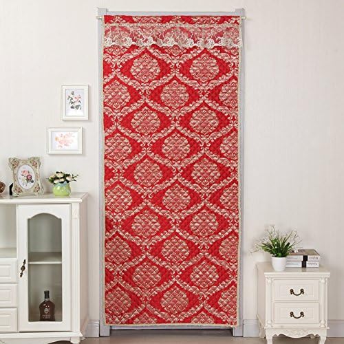 Red cotton curtain/duplex,thicken,soundproof curtain/air conditioning curtain/winter,keep warm,wind curtain/bedroom long curtain-A 120x200cm(47x79inch)