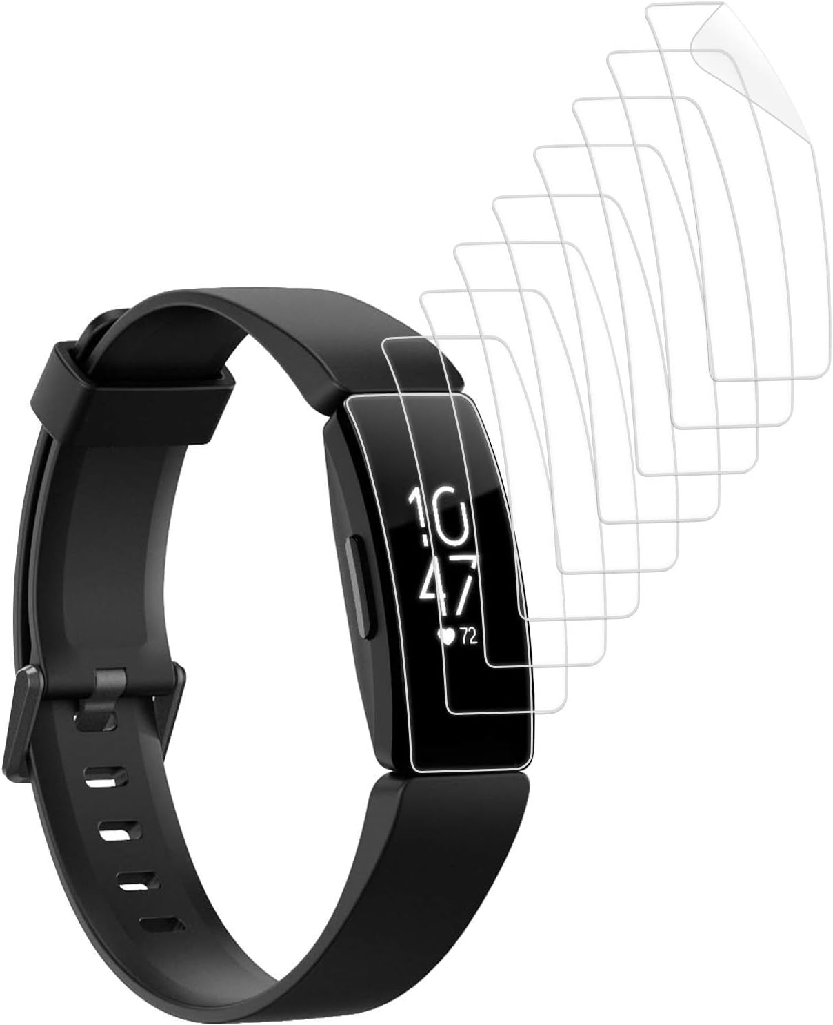 [9 PACK] Wet Applied Screen Protector Compatible for Fitbit Inspire and Fitbit Inspire HR, PEYOU Case-Friendly HD Clear Anti-Scratching TPU Film Anti-Bubble & Easy Installation