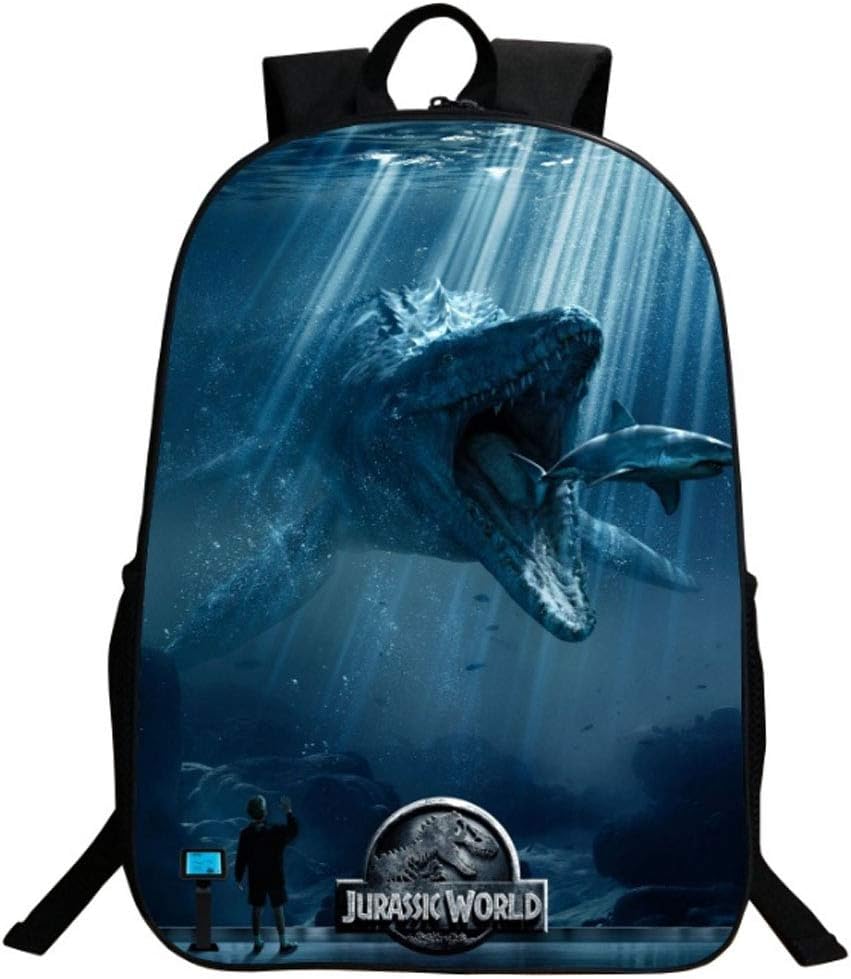 HMJZ Cool Children School Backpack Jurassic Park 3D Printing Polyester Shoulder Bag,Outdoor Activities Or Travel,for Young Boys And Girls,B