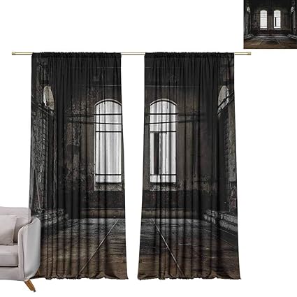 Amazon Com Berrly Room Darkening Curtain Industrial Vintage Style