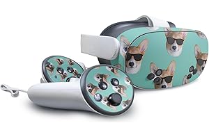 VISION SIGNS & GRAPHICS Tablet Skin Compatible with Meta Quest 3S - Cool Corgi - Premium 3M Vinyl Protective Wrap Decal Cover - Easy to Apply | Crafted in The USA by MightySkins