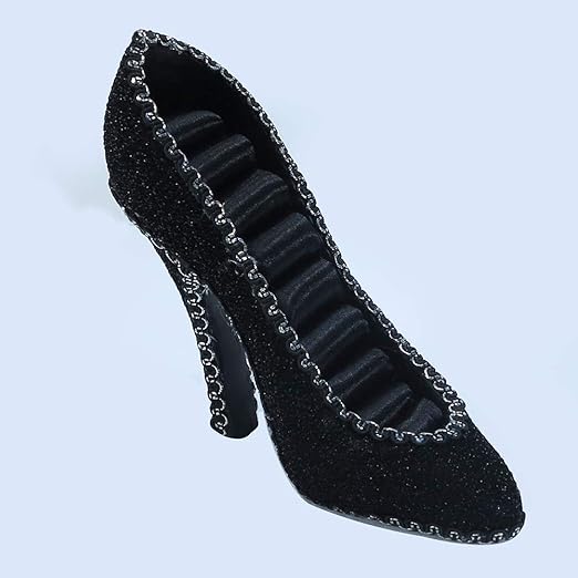 black sparkly high heel shoes