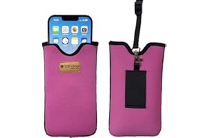 Tainada Neoprene Shockproof Cell Phone Sleeve Pouch Carrying Case for Women w/Neck Lanyard, Belt Loop Holster for iPhone 17/16 Pro Max, Air, 16/15 Plus,16e; Samsung S25+, S24, A56, Z Fold7 (Pink)