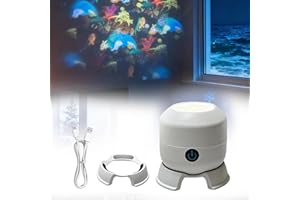 Dynamic Rotating Led Projector Light,360° Rotating Ocean/Snowflake Night Light, USB Rechargeable Night Light Projector for Be