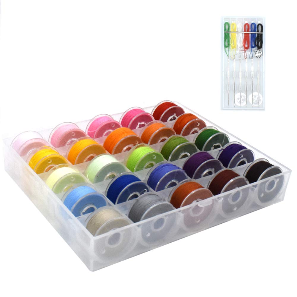 Renashed 25 Color Sewing Thread Needles Set Machine Bobbins And