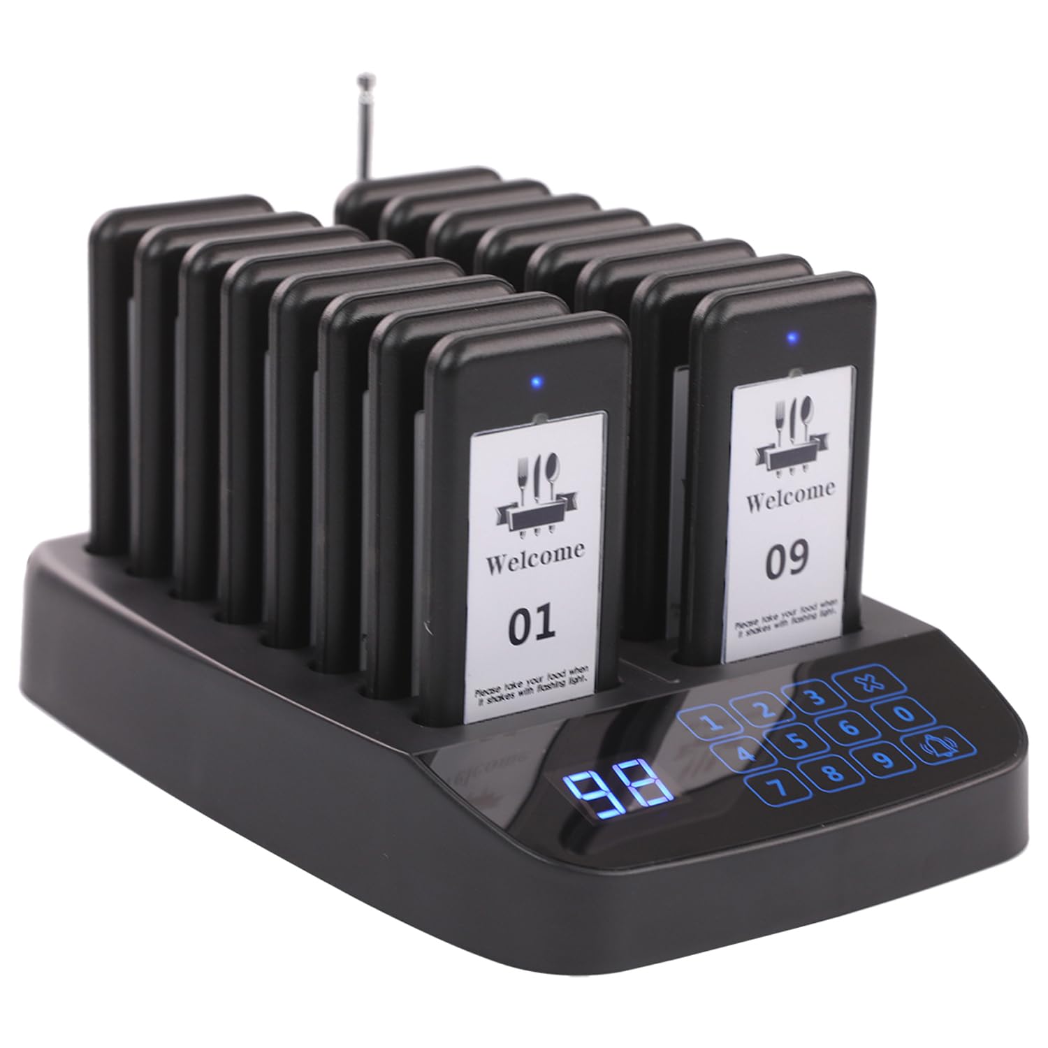 Pager Amazon Mua Restaurant Pager System, 16 Wireless Beepers, Touch Screen Keyboard ...