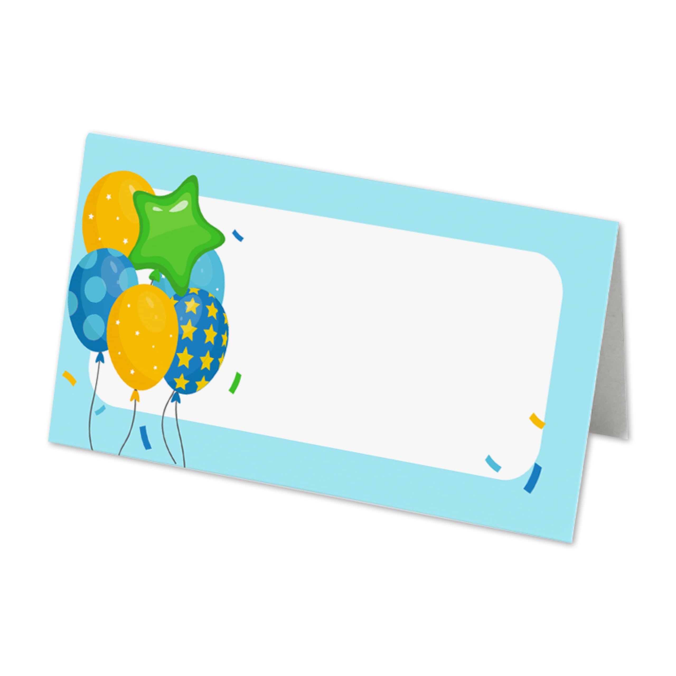 50 Blue Name Place Cards - 8cm by 4cm Place Name Cards for Table Setting, Christmas, Parties, & Wedding Decoration (Pack of 50)