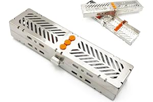 Dental Autoclave Sterilization Cassette Box Tray for 3 Instruments Organizer Rack Made of Stainless Steel Comes with Silicon 