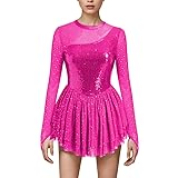 AFAVOM Sequin Figure Skating Dress for Women Girls