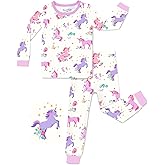 babee Reshinee Bamboo Viscose Toddler Girls Kids Pajamas Unicorn Mermaid Pjs Long Sleeve Snug fit 12M-8Y 2pcs Soft Jammies